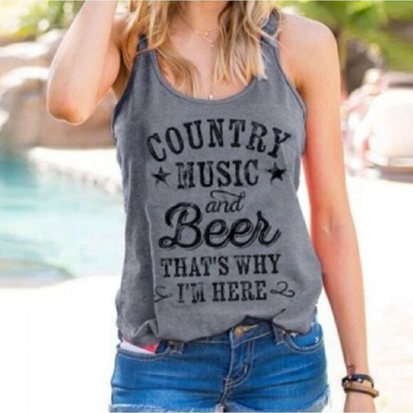 Country music and beer that’s why i’m here shirt - Picture 1 of 9